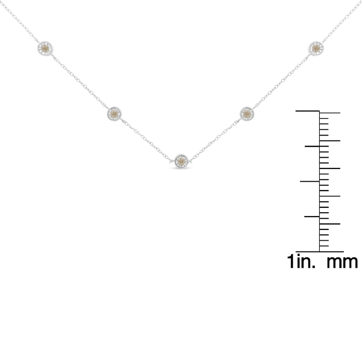 Sterling Silver Diamond Station Necklace (1/2 cttw, I-J Color, I1-I2 Clarity)