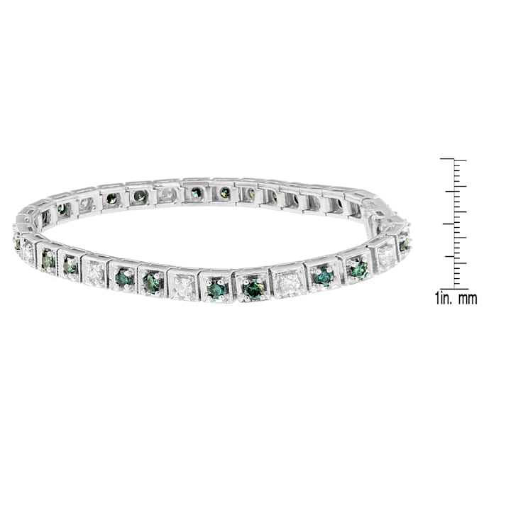 14K White Gold 4.75ctw Blue Diamond Bracelet