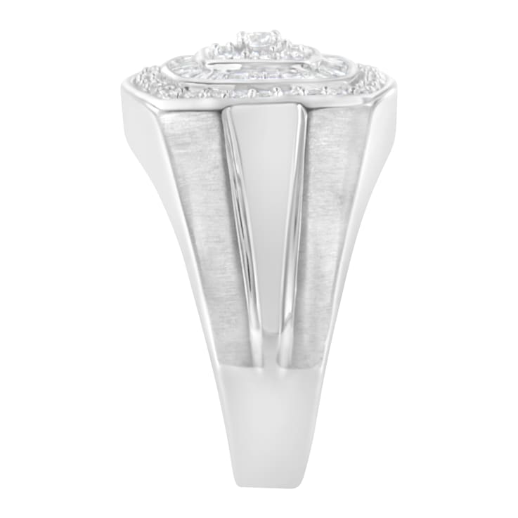 14K White Gold Men's Diamond Band Ring (1 cttw, H-I Color, SI1-SI2 Clarity)