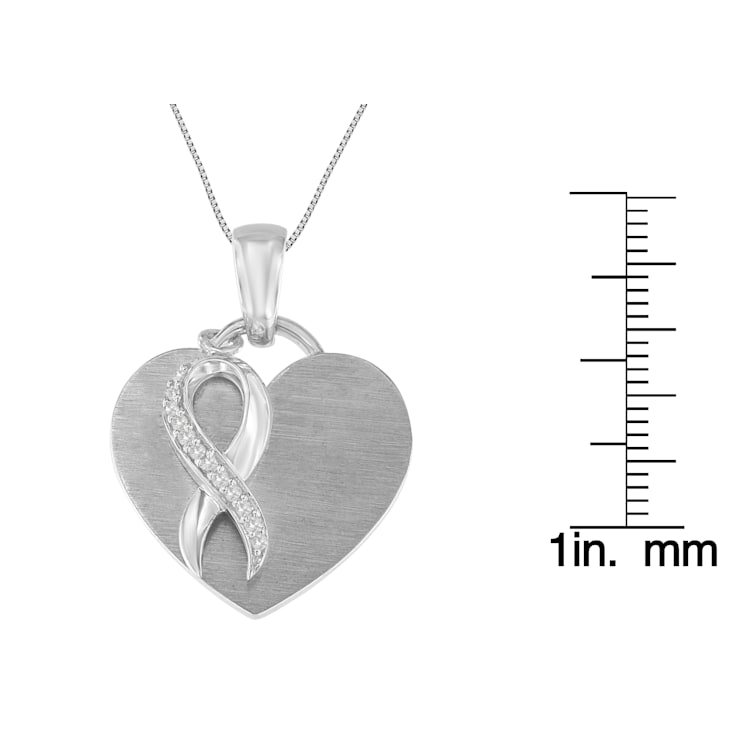 Sterling Silver 1/10ctw Diamond Heart Pendant w\chain (H-I, I1-I2)