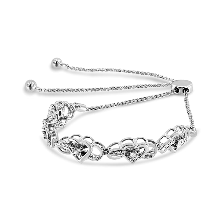 Sterling Silver Miracle Set Diamond Accented Infinity Hearts 6”-9”
Adjustable Bolo Bracelet