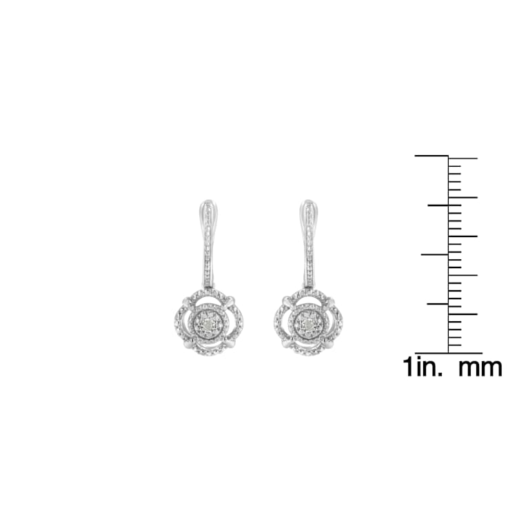 Sterling Silver Miracle-Set Diamond Accent Drop and Dangle Earrings
