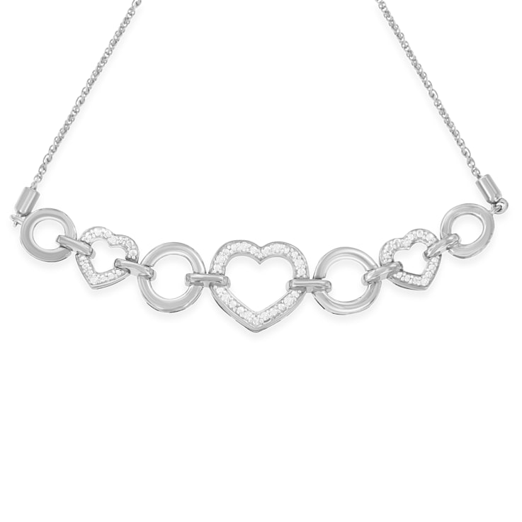 Sterling Silver Diamond Accent 4”-10” Adjustable Bolo Tennis Bracelet
(H-I, I2-I3)