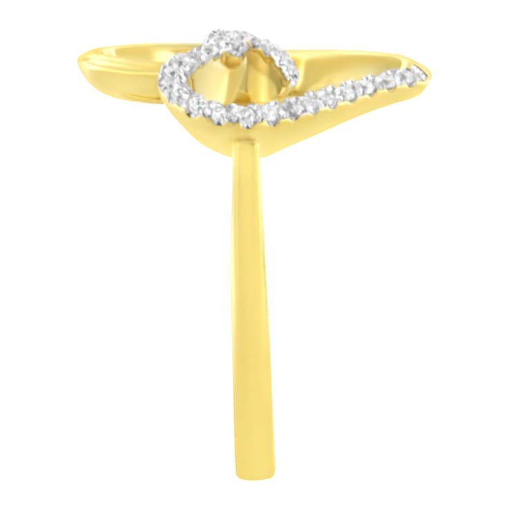 14KT Yellow Gold 1/10 ctw. Diamond Heart Shape Ring (K-L, I1-I2) - Size 7