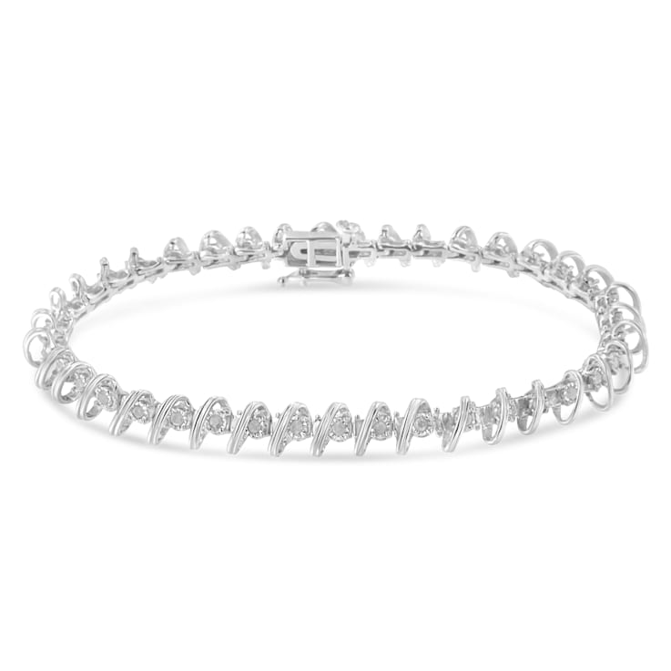 Sterling Silver 1/2ct TDW Rose-Cut Diamond Tennis Bracelet (I-J,
I3-Promo) - 7"