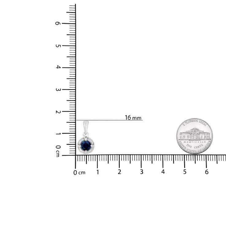 Sterling Silver 3/4ctw Blue Diamond Solitaire 18" Pendant
w\chain(Blue Color, I1-I2 Clarity)