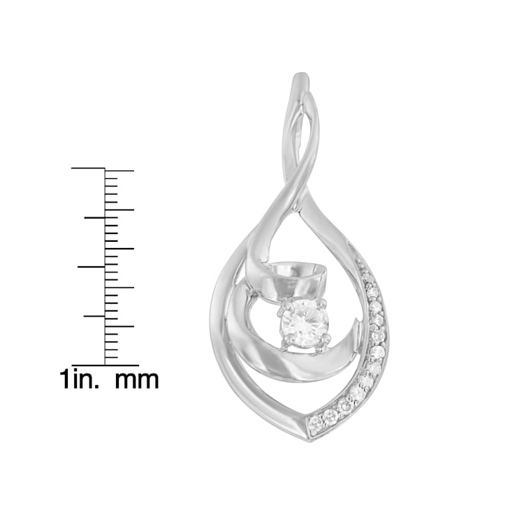 10K White Gold 1/4 Cttw Brilliant-Cut Round Diamond Spiral Link 18"
Pendant Necklace