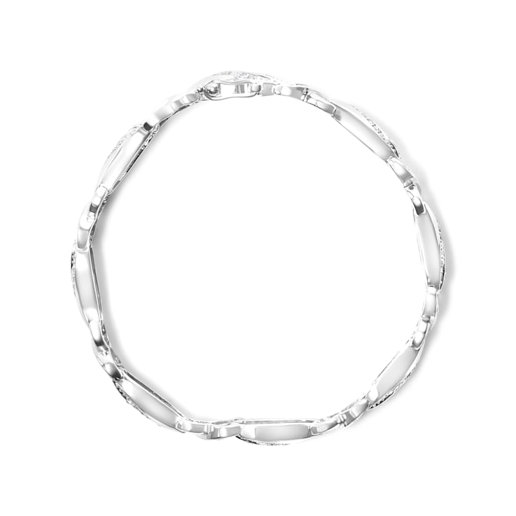 送料無料 いつまで Sterling Tennis Link X and Wave Diamond Cttw 3/4 1 Silver アクセサリー