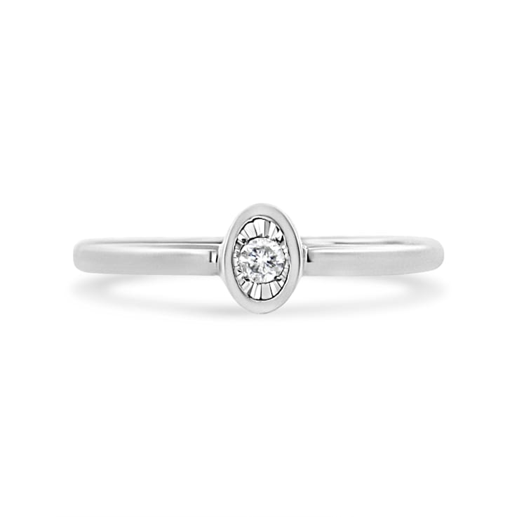 Sterling Silver Miracle Set Diamond Promise Ring (J-K Color, I1-I2 Clarity)