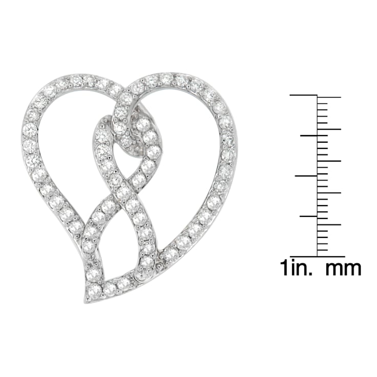 14K White Gold 1.0ctw White Diamond Awareness Ribbon & Open Heart
18" Pendant w\chain