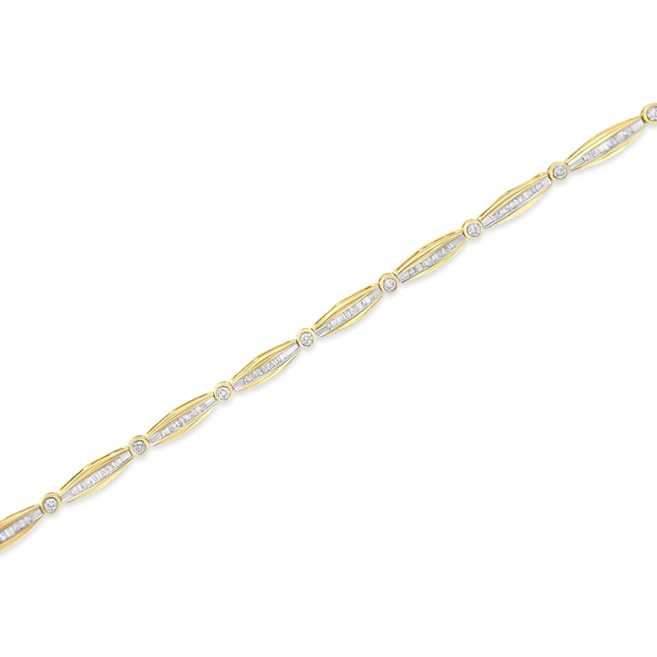 14K Yellow Gold 1-1/2 Ctw Round Mixed Cut Diamond 7" Tennis
Bracelet (H-I Color, I1-I2 Clarity)