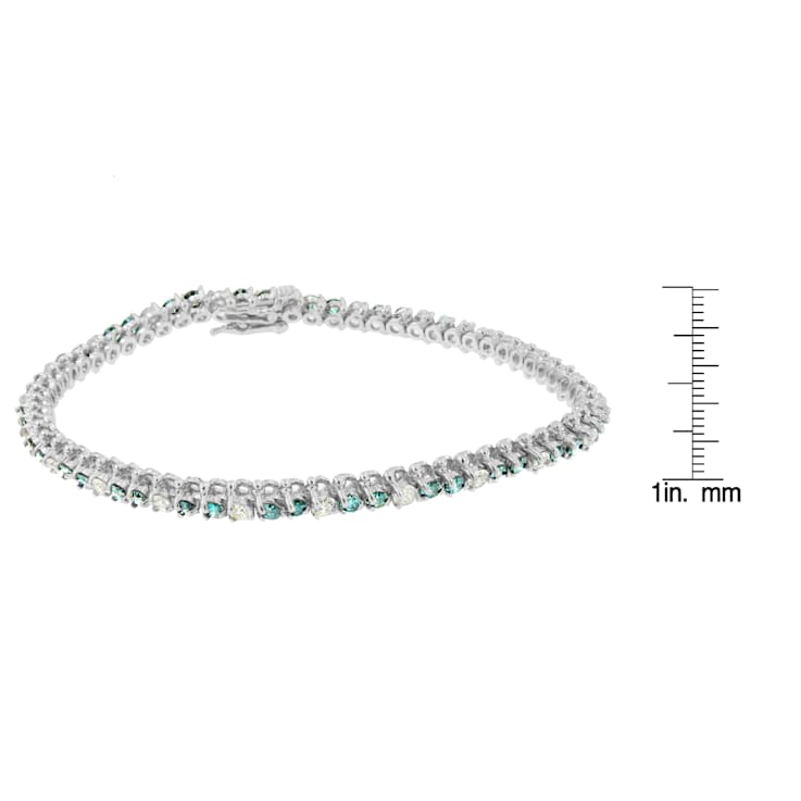 14K White Gold 4 5/8ctw Blue Diamond Bracelet