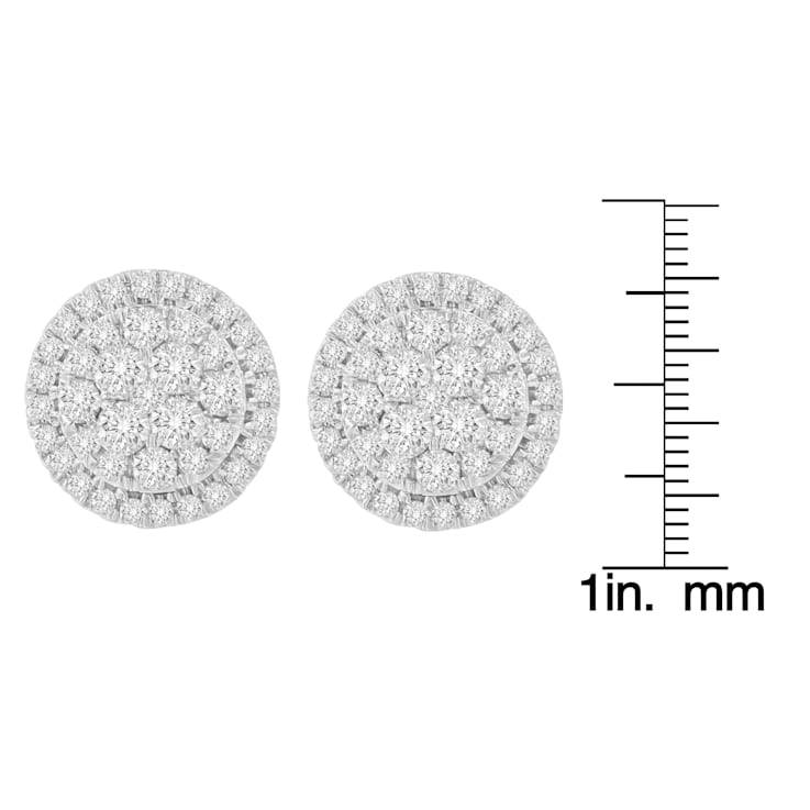 10K Yellow Gold Round Cut Diamond Earrings 1.5ctw