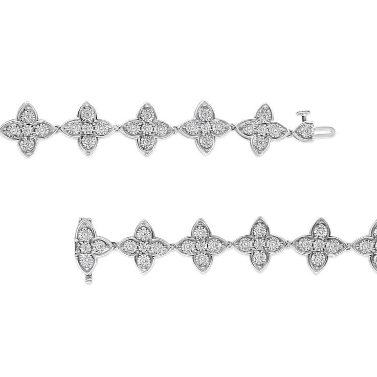 Diamond Clover Link Bracelet
