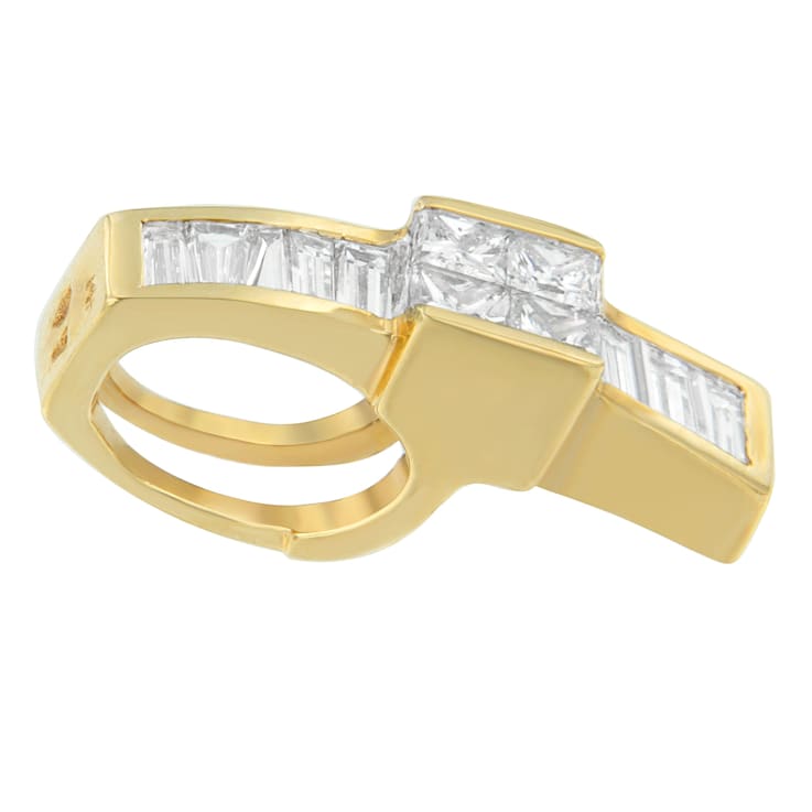 14K Yellow Gold 1 1/10ctw Mixed Cut Overlapping Diamond Drop Pendant
w\chain(H-I, SI1-SI2)