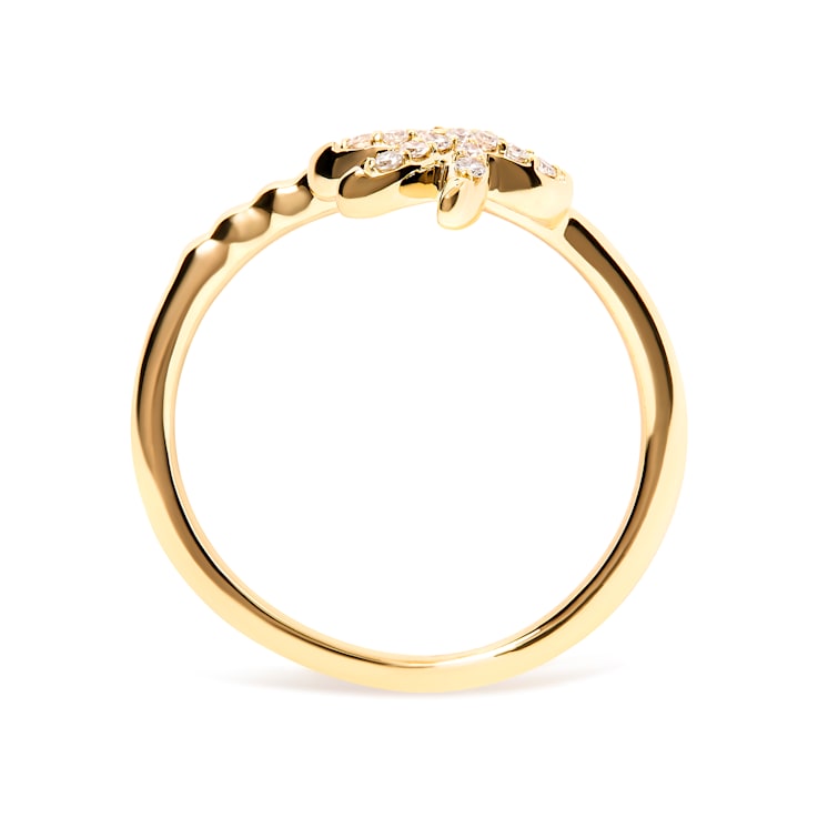 10K Yellow Gold 1/10ctw Diamond  Palm Tree Statement Ring (H-I Color,
I1-I2 Clarity)