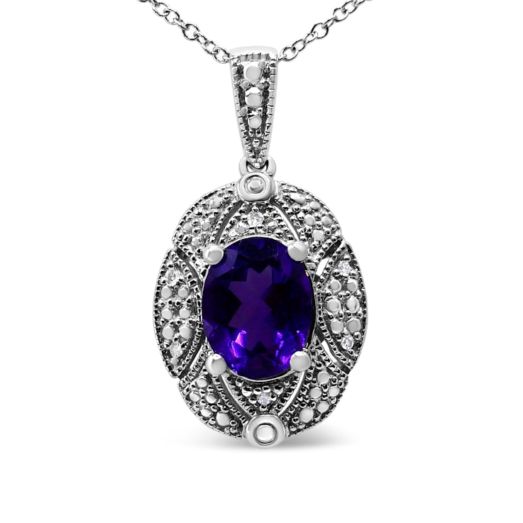 Oval amethyst pendant store