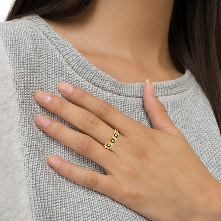 10K Yellow Gold Over Sterling Silver Miracle-Set Diamond Ring(1/4ctw,
J-K Color, I2-I3 Clarity)