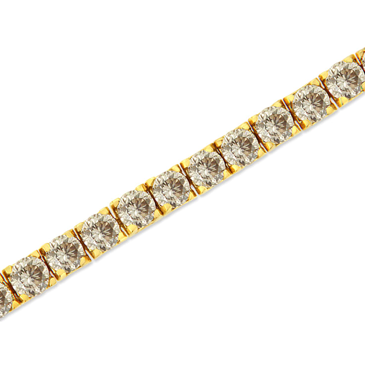 14K Yellow Gold Over Sterling Silver 8.0ctw Diamond Classic Link Tennis Bracelet