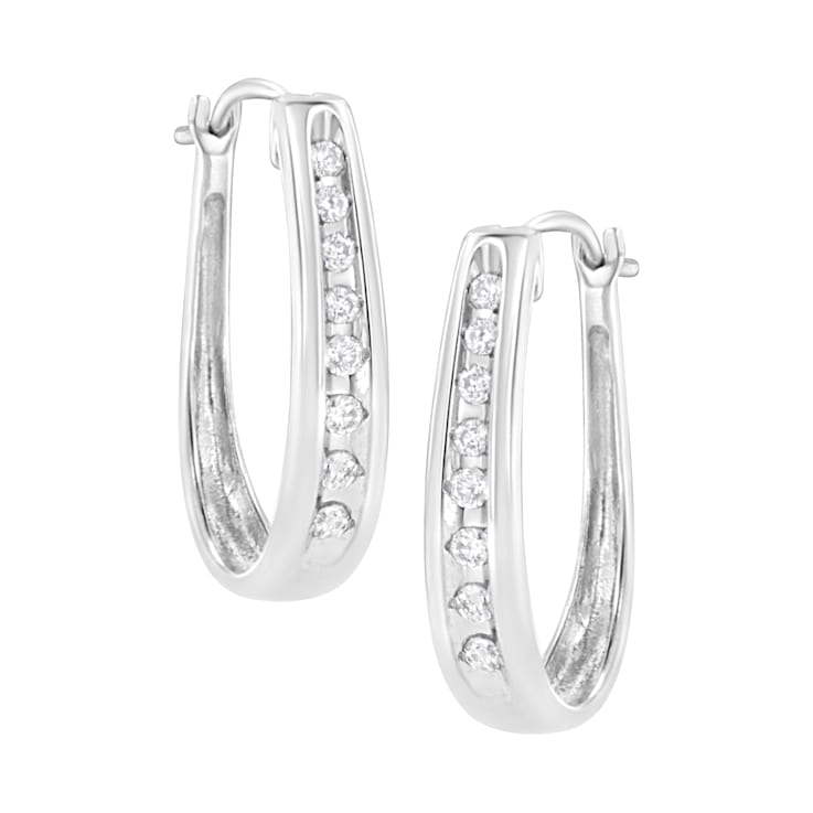Sterling Silver 1/4 Cttw Lab-Grown Diamond Hoop Earring (F-G Color,
VS2-SI1 Clarity)