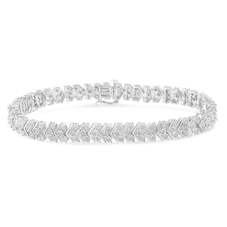Sterling Silver 2 1/6 ct TDW Diamond Tennis Bracelet