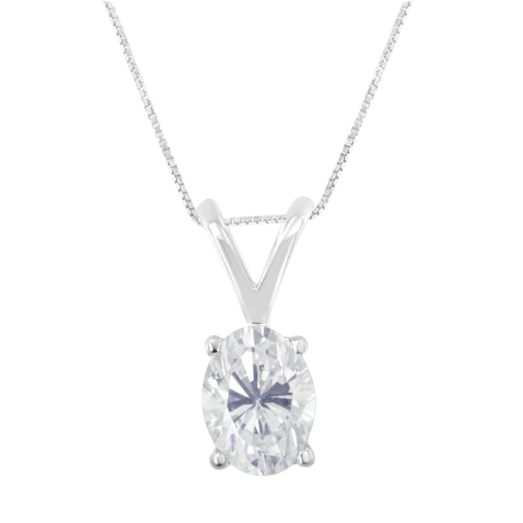 IGI Certified 10K White Gold 3/8ctw Diamond Oval Pendant w\chain(I-J
Color, I1 Clarity)