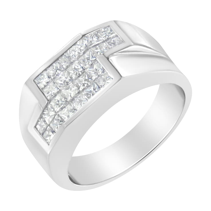 14K White Gold Diamond Cluster Ring (1 3/4 cttw, G-H Color, VS2-SI1 Clarity)