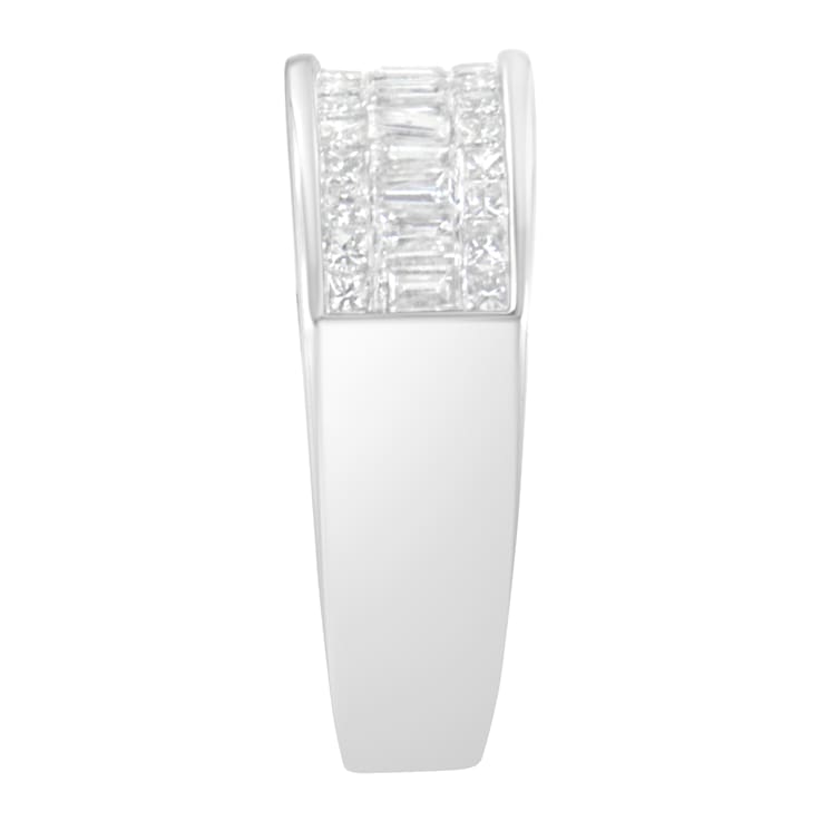 14K White Gold Princess and Baguette-cut Diamond Ring (1.0 Cttw, H-I
Color, VS2-SI1 Clarity)