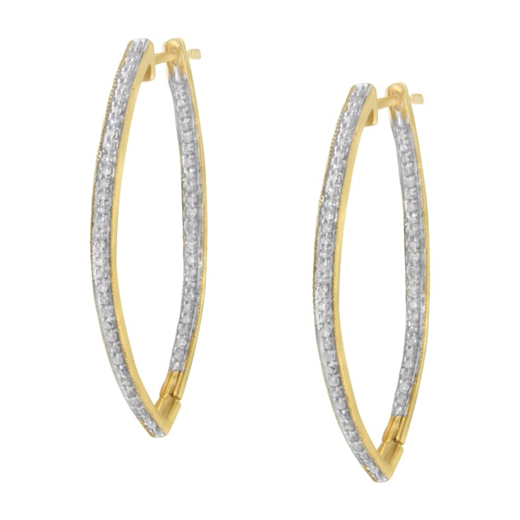 10k Yellow Gold Round Cut Diamond Earrings 1.0ctw