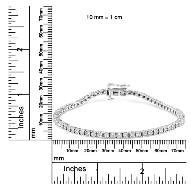 14K White Gold 1.0ctw Miracle Set Round-Cut Lab Grown Diamond Illusion
Tennis Bracelet