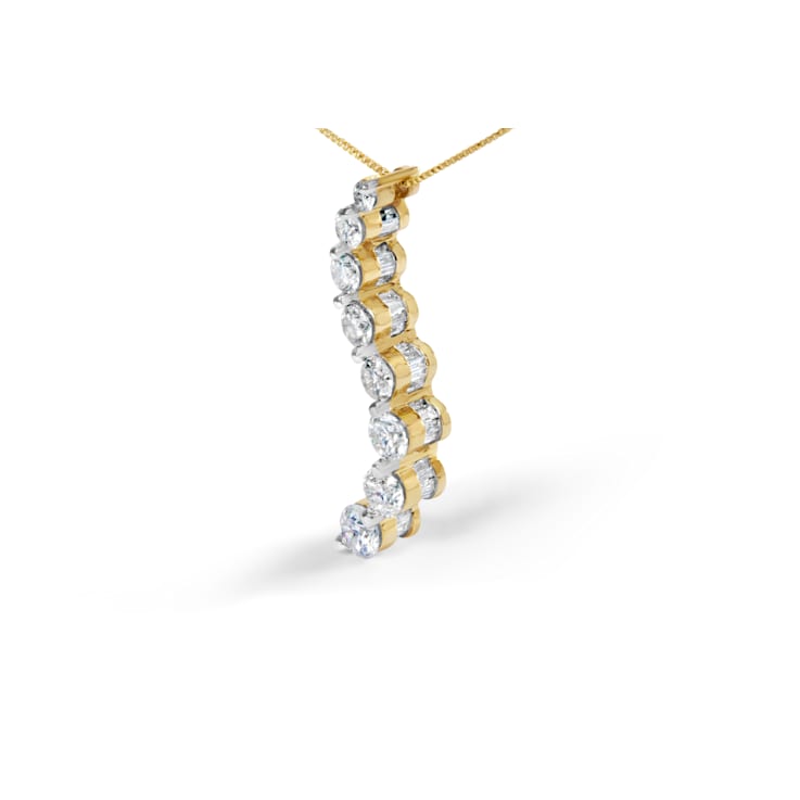 AGS Certified 14K Yellow Gold 3.0 Cttw Baguette and Round