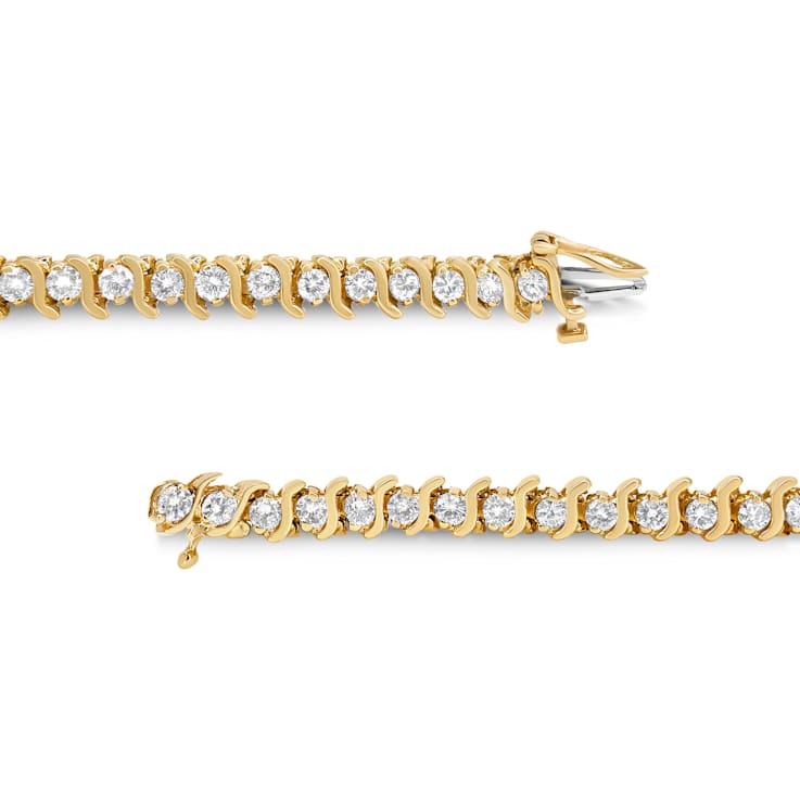 4.00ctw White Diamond 10K Yellow Gold Tennis Bracelet