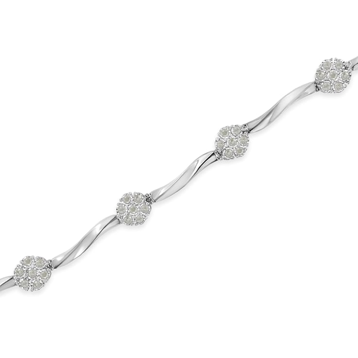 Sterling Silver 1.0ctw Diamond Link Bracelet