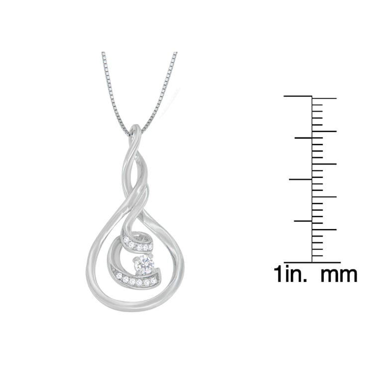 10K White Gold Espira 1/8ctw Round Cut Diamond Layered Spiral Pendant
w\chain(I-J, I1-I2)