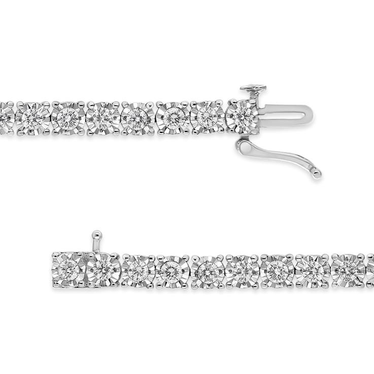 Sterling Silver 3.0 Cttw Diamond Tennis Bracelet (I-J, I3) - 7.25"