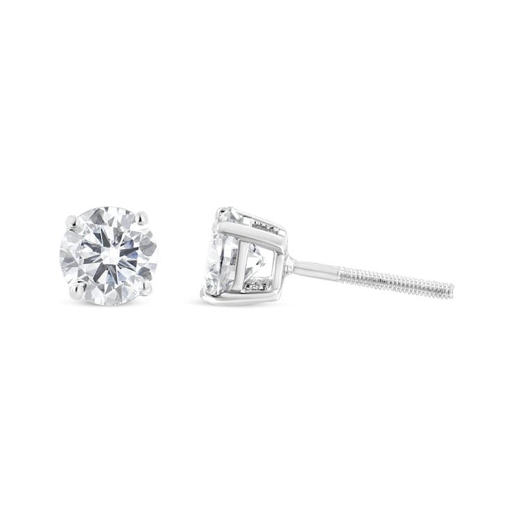 3.00ctw Round Lab Grown Diamond Solitaire 14K White Gold Stud Earrings