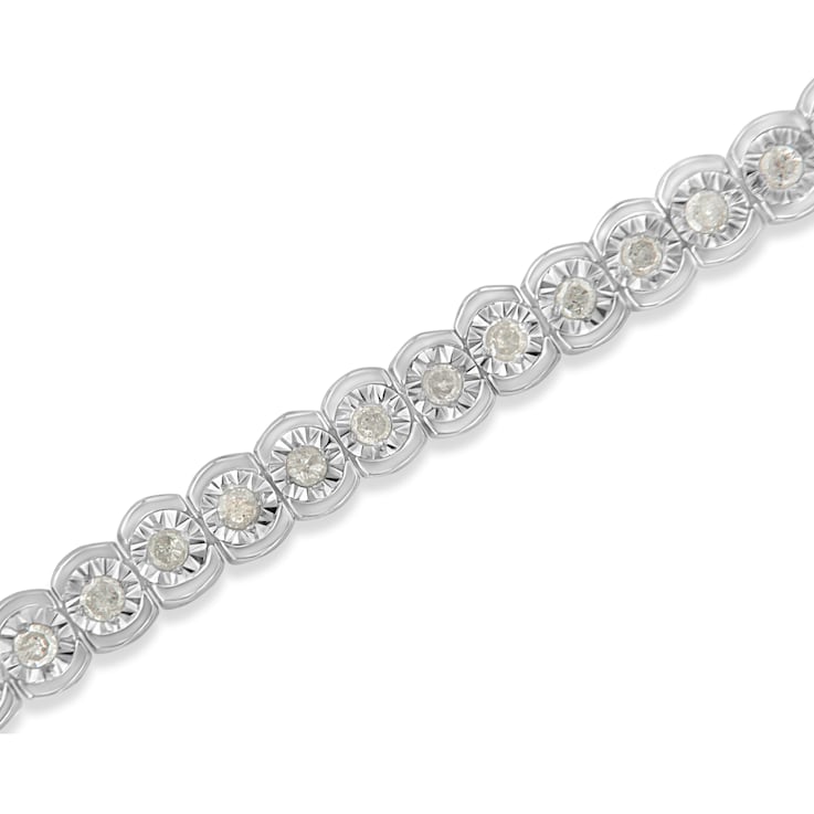 Sterling Silver 1ct TDW Diamond Tennis Bracelet (I-J, I3-PROMO) - 7"