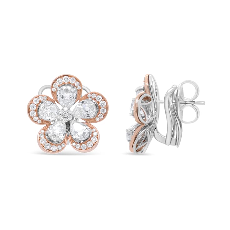 Flower Star Blossom Diamond Stud Earrings