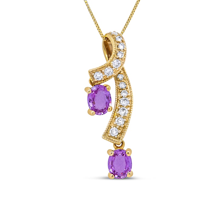 1.0 ctw Light Pink Sapphire and Diamond Pendant in 14K White Gold