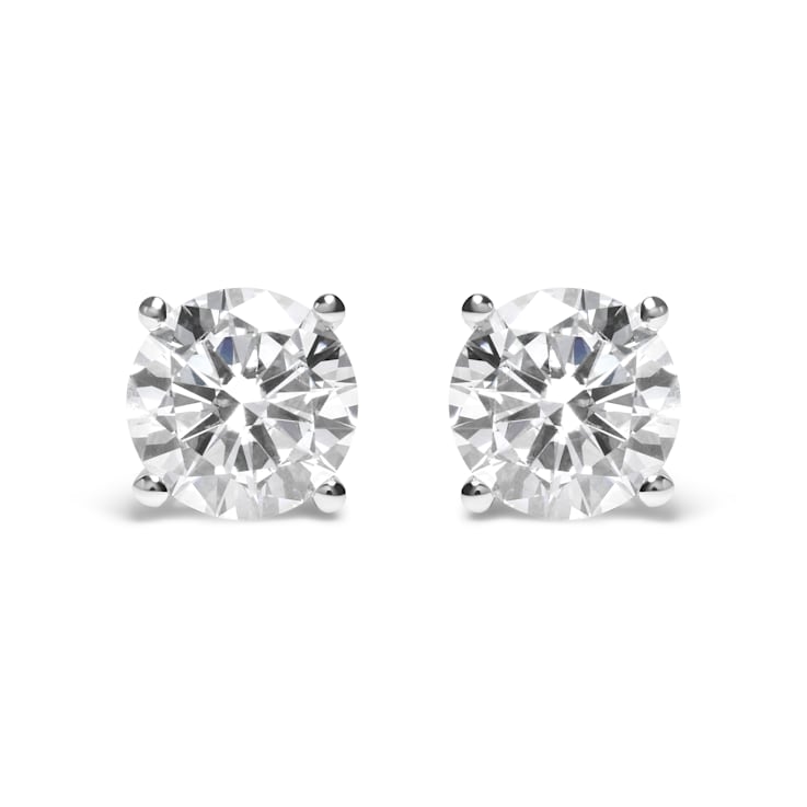 IGI Certified 14K White Gold 5.00 Cttw Round Lab Grown Diamond Stud
Earrings with Screw Backs