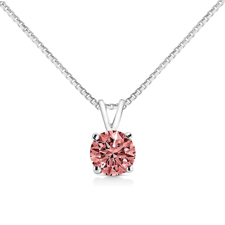 Lab-Grown Pink Diamond Solitaire Necklace