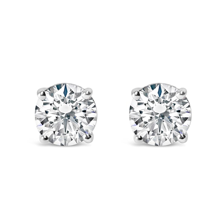 IGI Certified 14K White Gold 1 1/2 Cttw Round Diamond Solitaire Stud
Earrings with Screwbacks