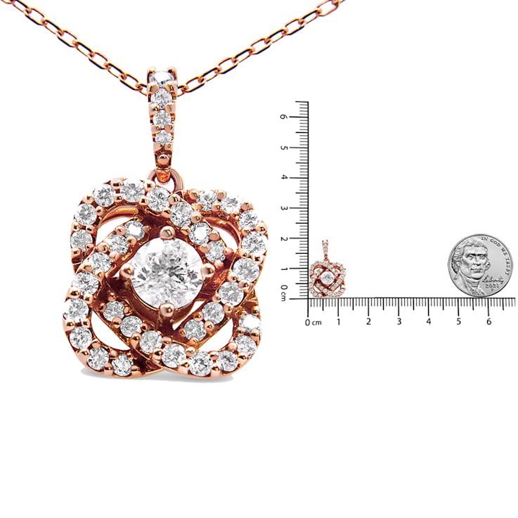 1/4 Ct. Tw. Diamond Heart Pendant Necklace | 10K White & Rose Gold | Size 18 | Helzberg Diamonds