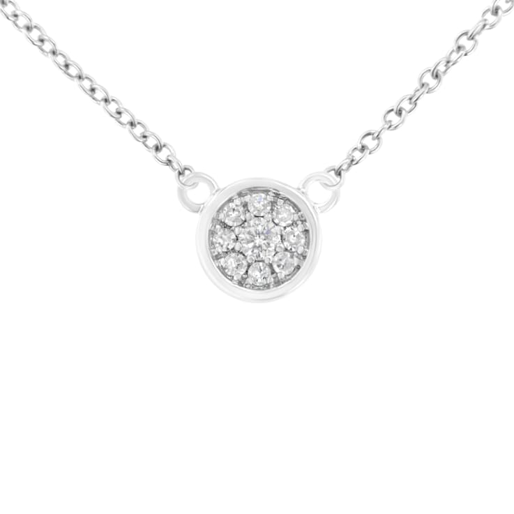 10K White Gold 1/4ctw Diamond Flower Necklace (I-J Color, I2-I3 Clarity)
- Adjustable 16-18" chain