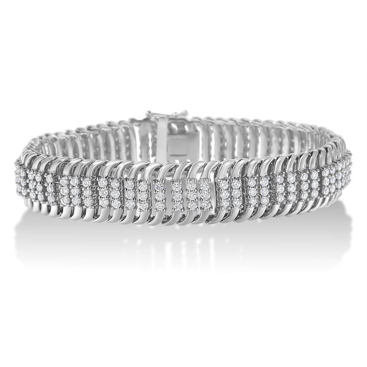 14K White Gold 5.0ctw Round Brilliant Cut Diamond 7" S Wave
Serpentine Tennis Bracelet