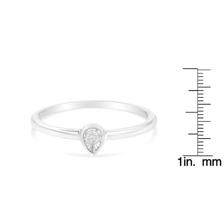 Sterling Silver 1/20ctw Diamond Miracle Set Ring (J-K Color, I1-I2 Clarity)
