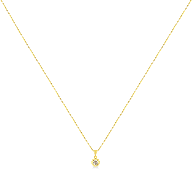 14K Yellow Gold Over Sterling 3/4ctw Diamond Solitaire Pendant
w\chain(K-L Color, I2-I3 Clarity)