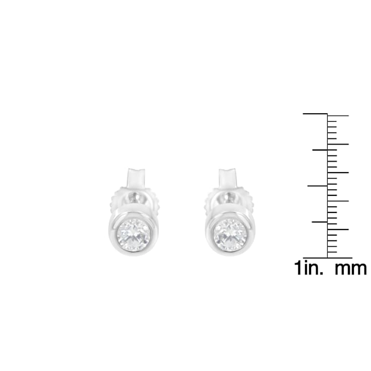 0.20ctw Round Brilliant-Cut Near Colorless Diamond Bezel-Set Stud 10K
White Gold Earrings