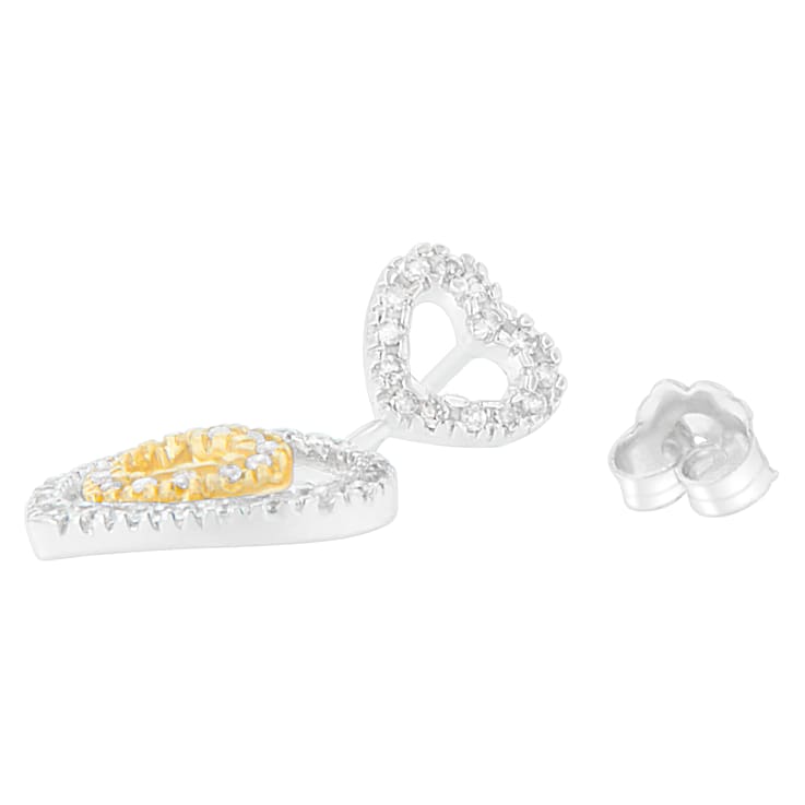 0.50ctw Round Cut Diamond 14K Two-tone Gold Earrings
