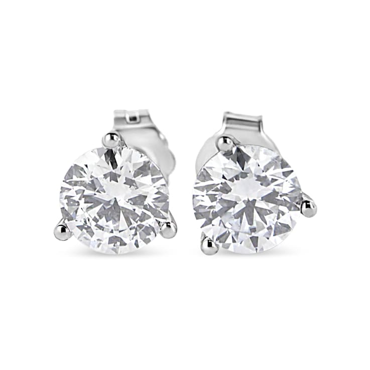 14K White Gold 2.0 Cttw 3-Prong Martini Set Solitaire Lab Grown Diamond
Screwback Stud Earrings
